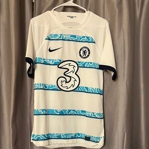 Nike White and Blue Chelsea FC Jersey
